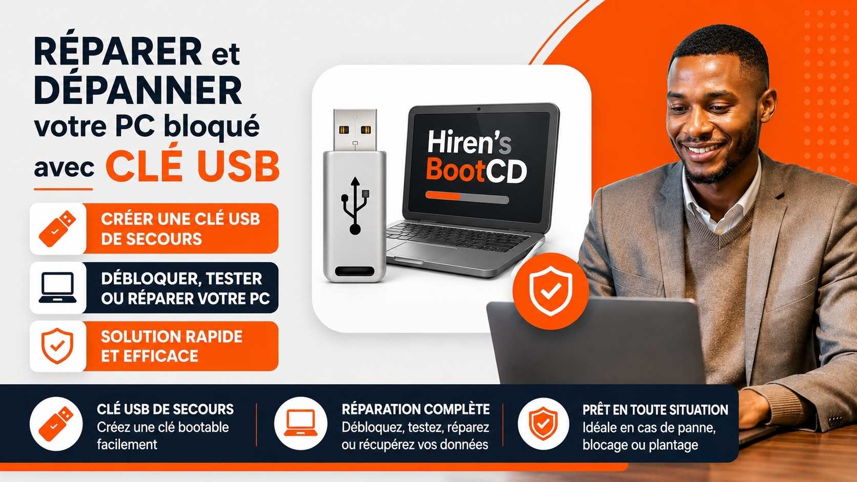 Réparer et dépanner votre PC bloqué avec une clé USB Hiren’s BootCD
